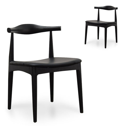 Set of 2 - Henrik Dining Chair - Full Black