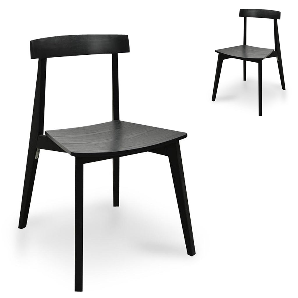 Set of 2 - Jira Wood Dining Chair - Black