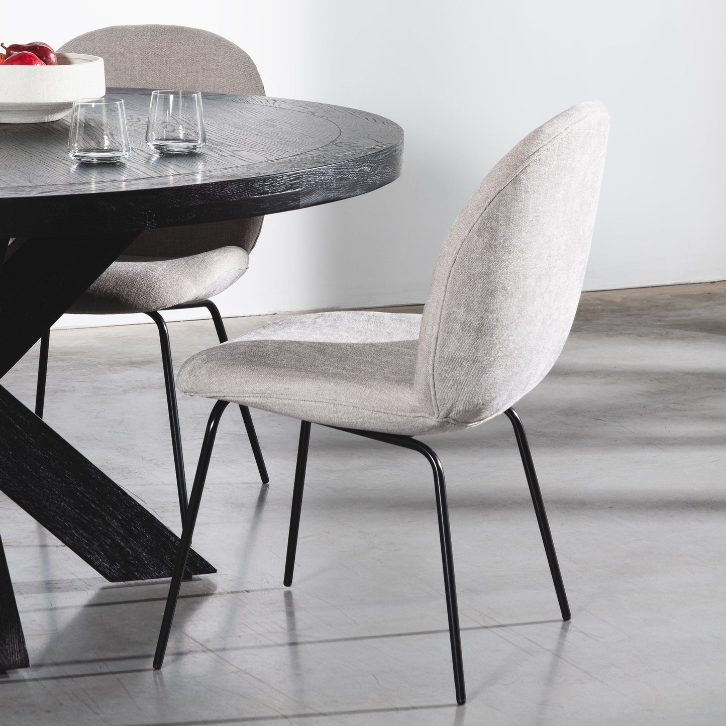 Willis Fabric Dining Chair - Oyster Beige - Last One