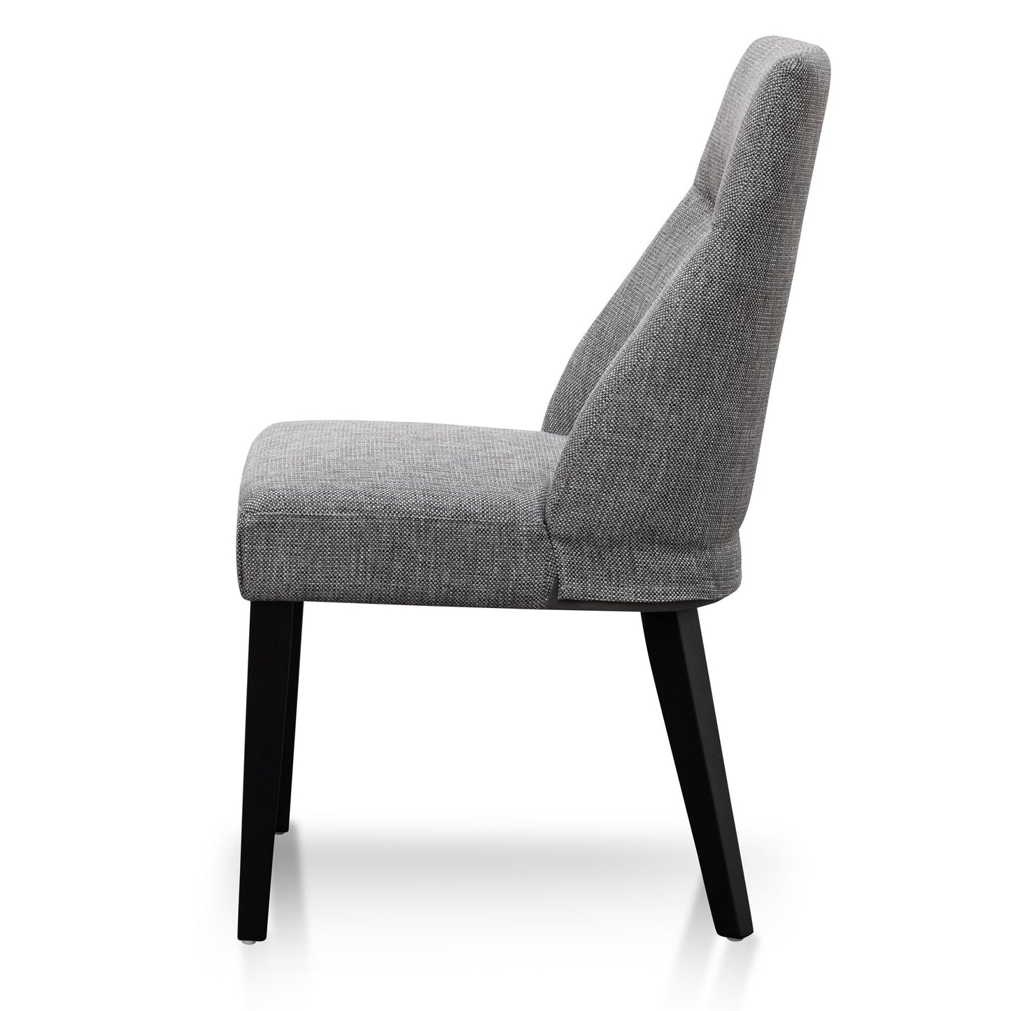 Ex Display - Rivera Fabric Dining Chair - Graphite Grey - Black Legs
