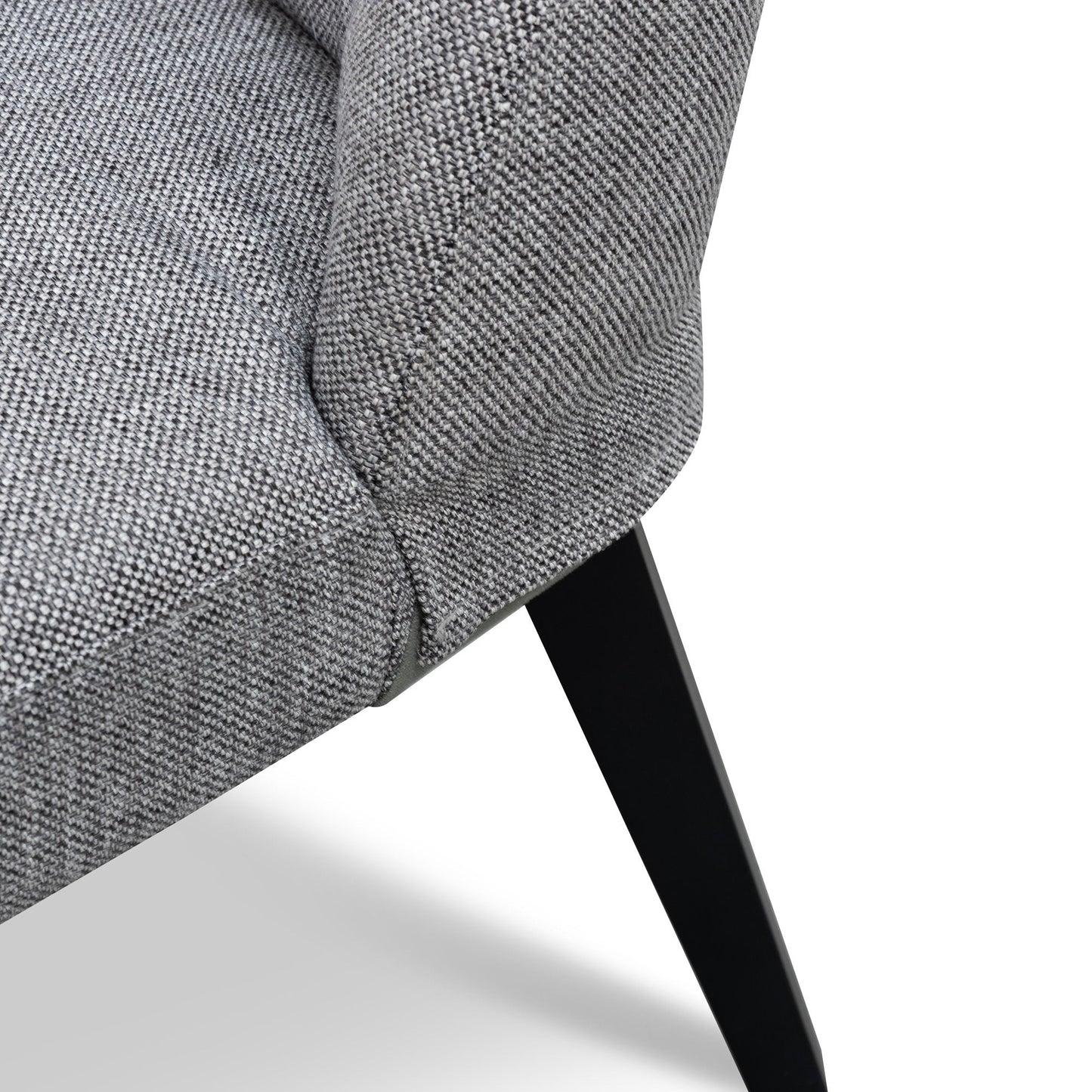 Ex Display - Rivera Fabric Dining Chair - Graphite Grey - Black Legs