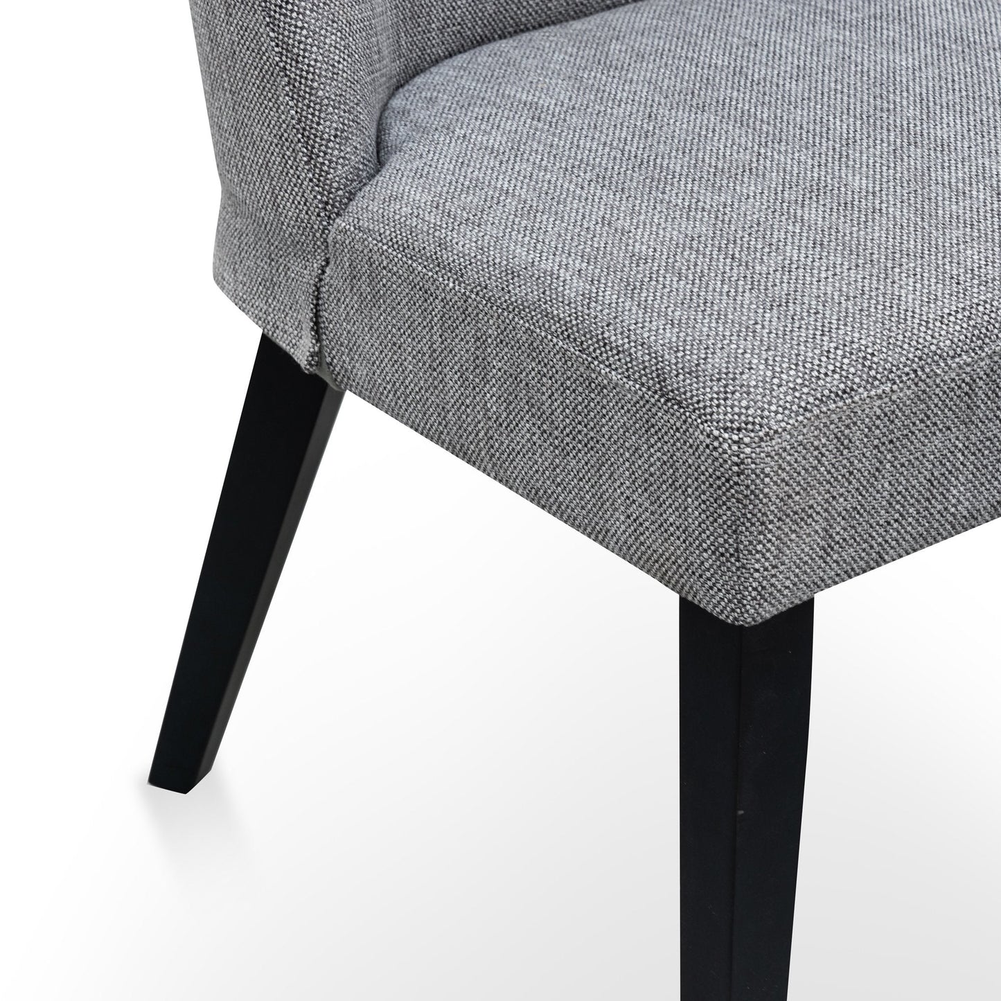 Ex Display - Rivera Fabric Dining Chair - Graphite Grey - Black Legs