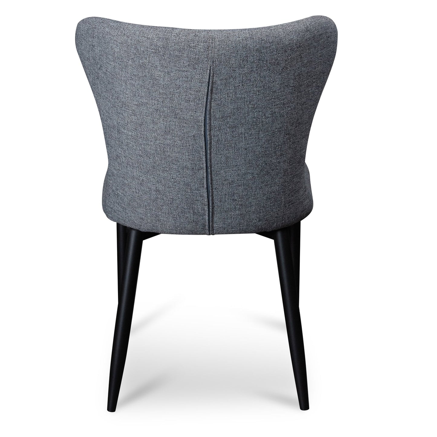Fabric Dining Chair - Pebble Grey with Black Legs