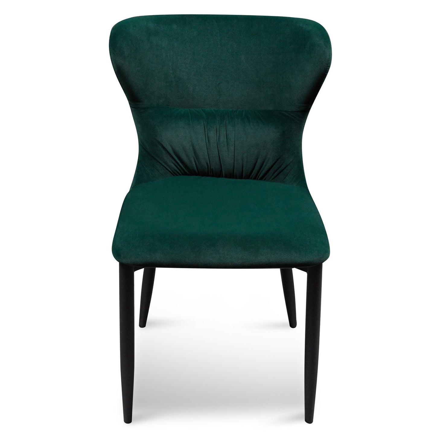 Mavis Dining Chair - Dark Green Velvet in Black Legs - Last One