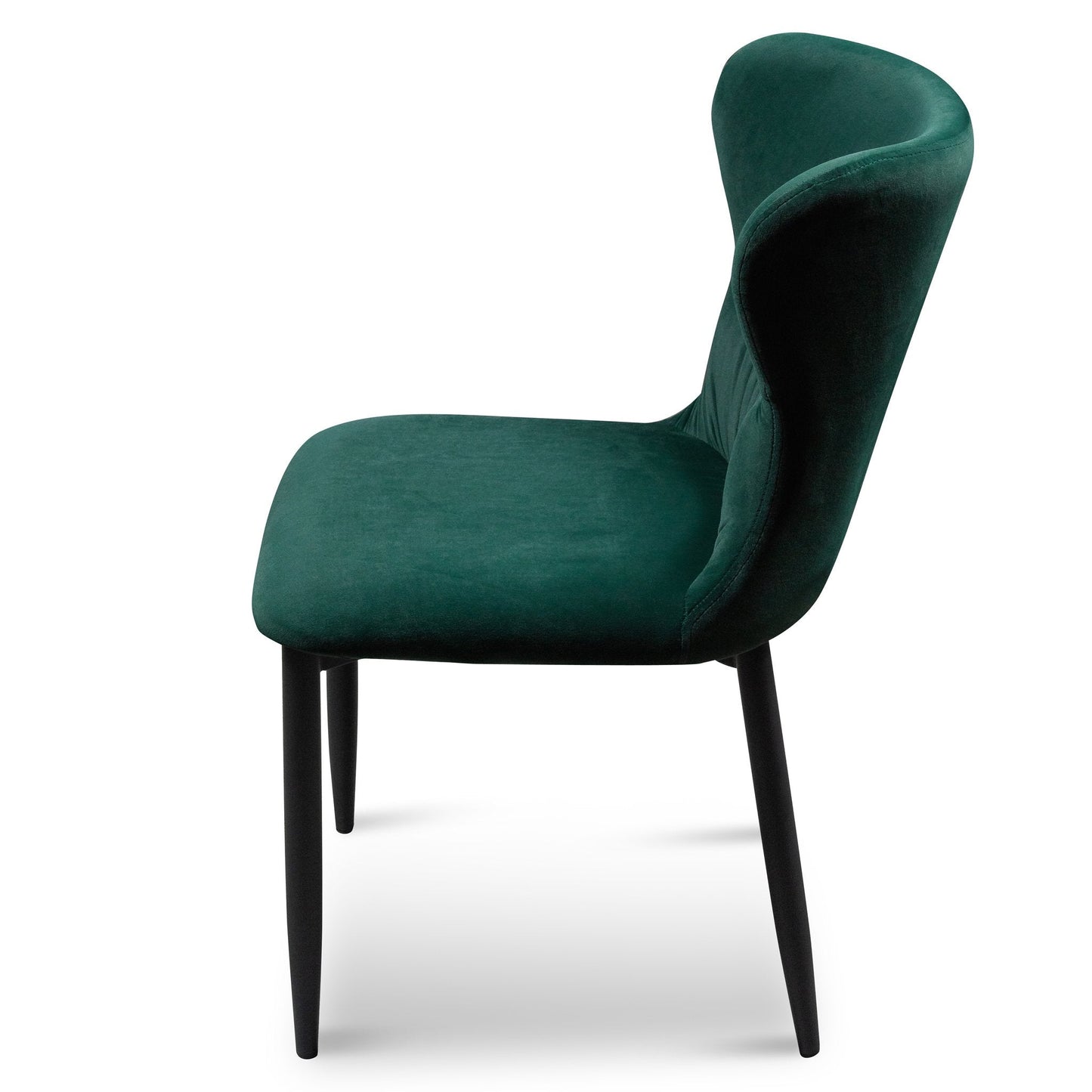 Mavis Dining Chair - Dark Green Velvet in Black Legs - Last One