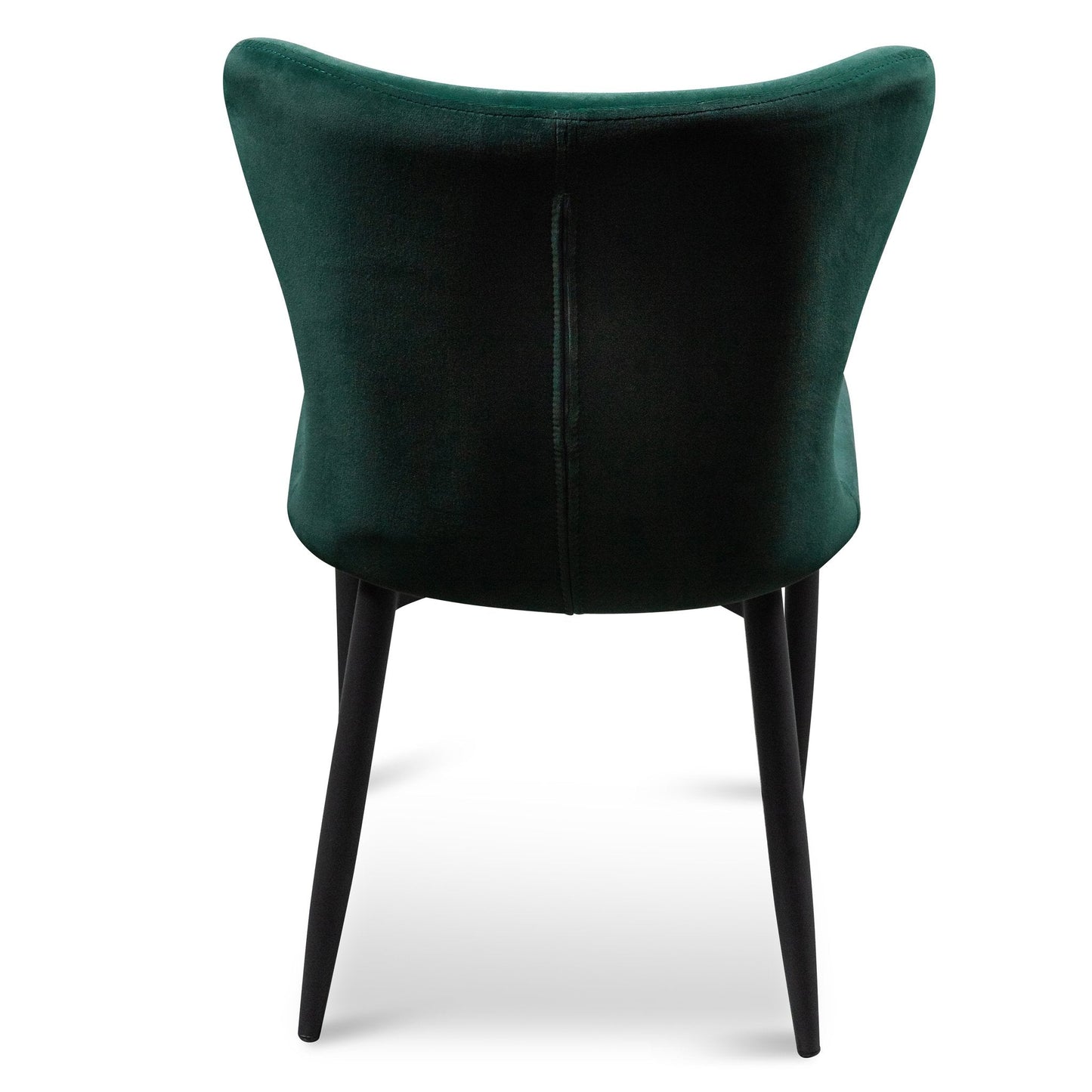 Mavis Dining Chair - Dark Green Velvet in Black Legs - Last One