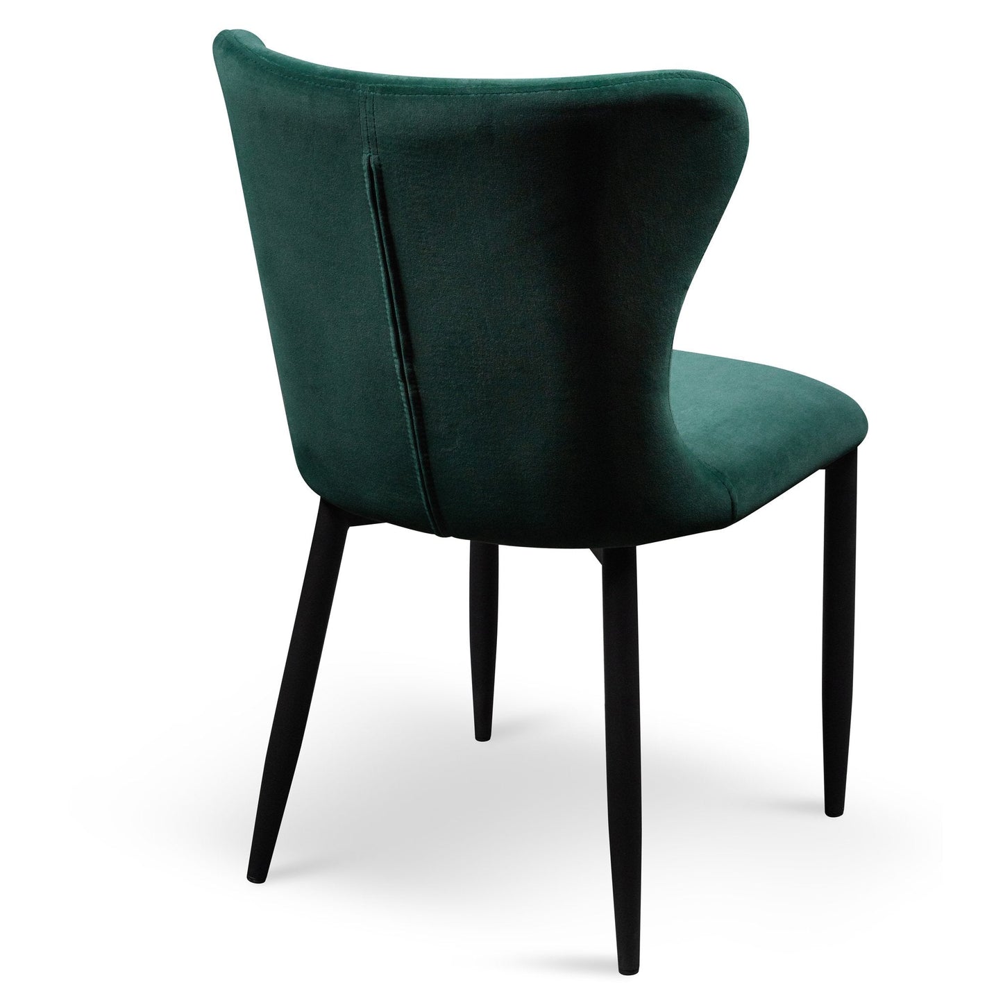 Mavis Dining Chair - Dark Green Velvet in Black Legs - Last One