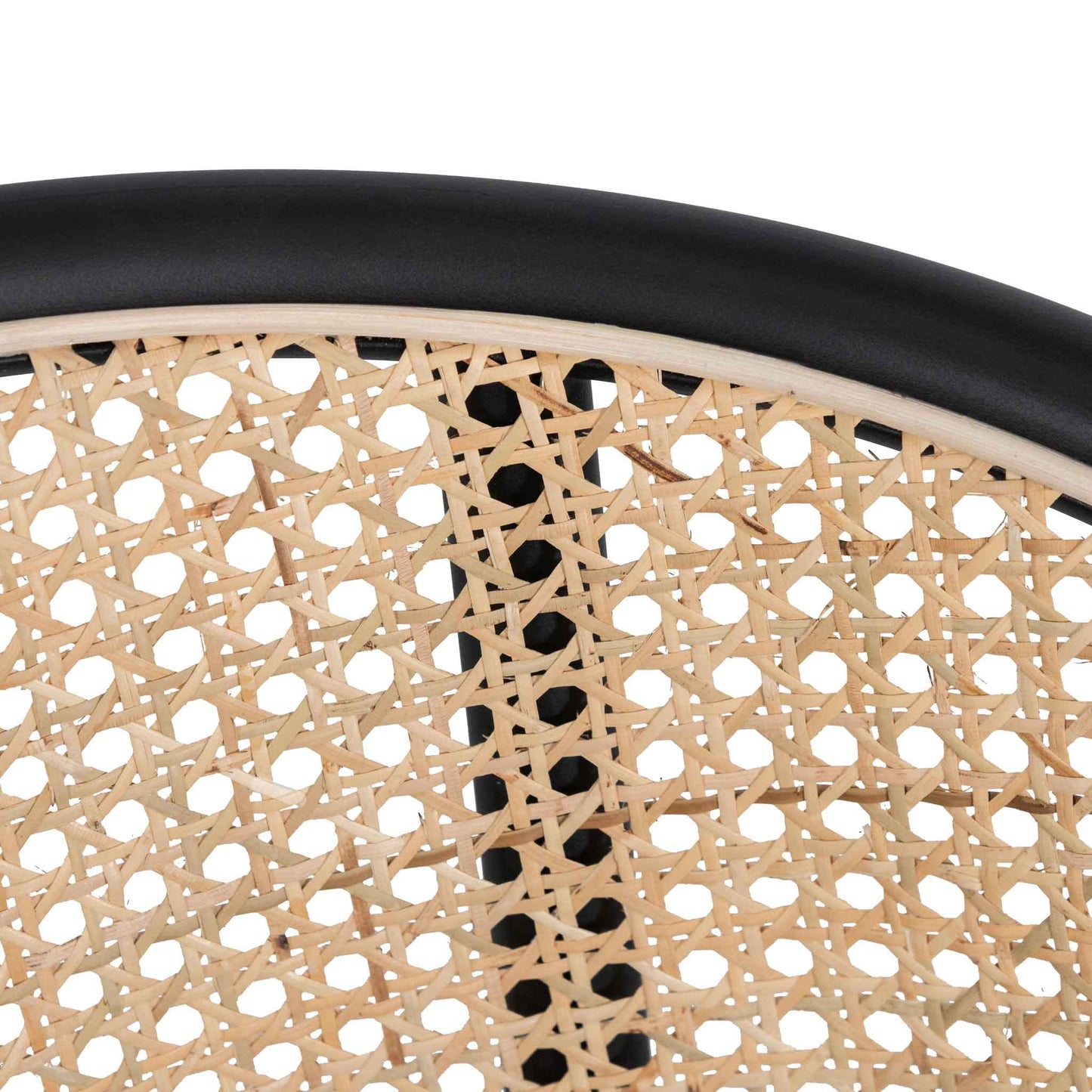 Set of 2 - Florine Fabric Dining Chair - Grey with Rattan Back