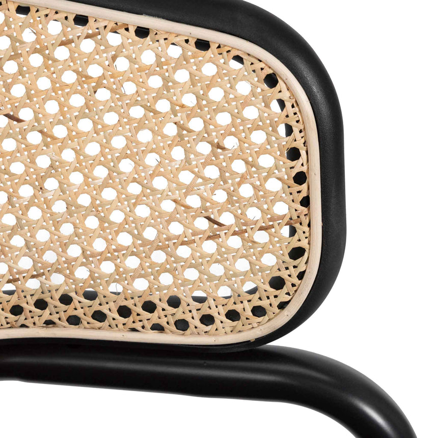 Fabric Dining Chair - Grey with Rattan Back(Set of 2)