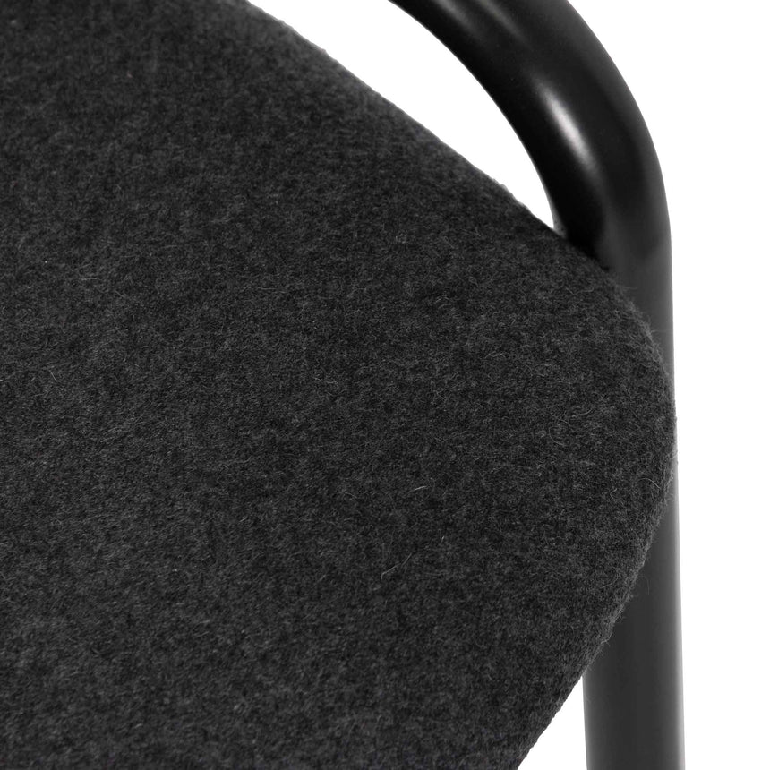 Fabric Dining Chair - Grey with Rattan Back(Set of 2)