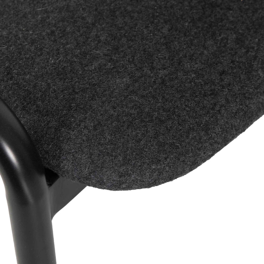 Fabric Dining Chair - Grey with Rattan Back(Set of 2)