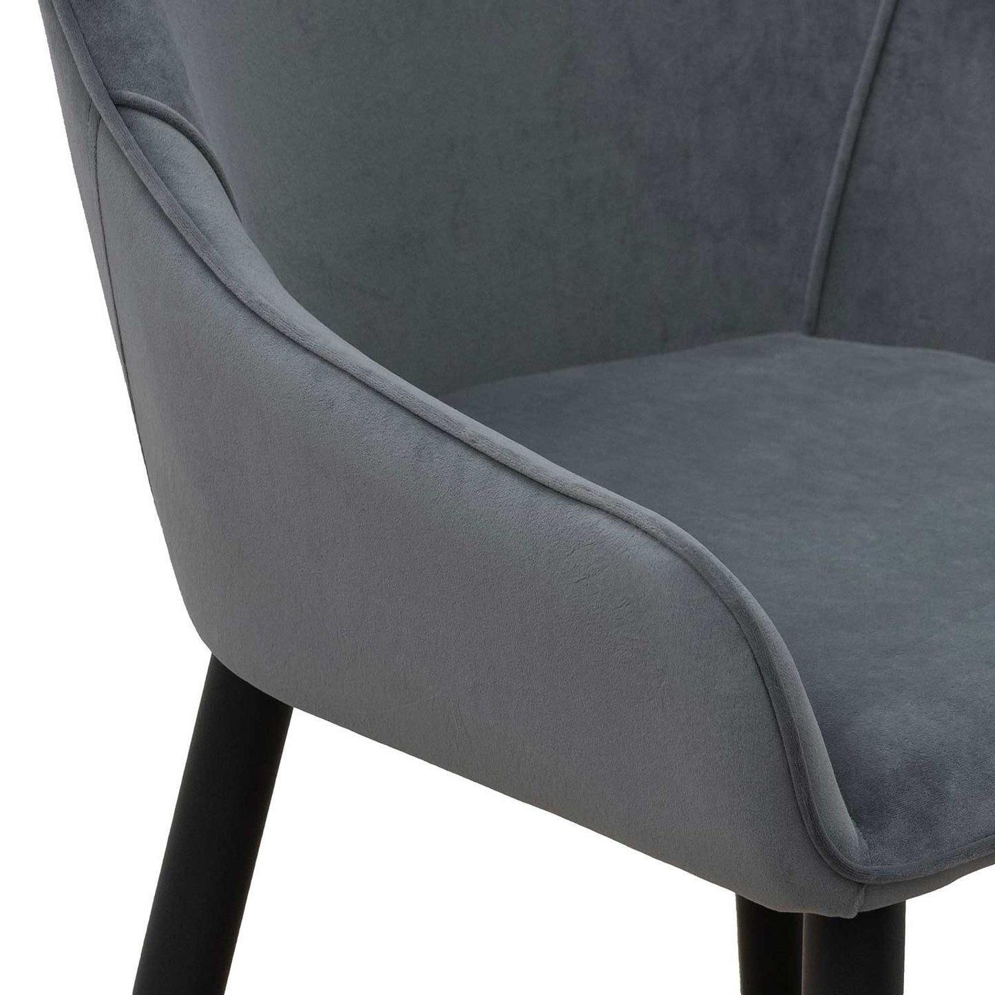 Ex Display - Acosta Dining Chair - Grey Velvet in Black Legs