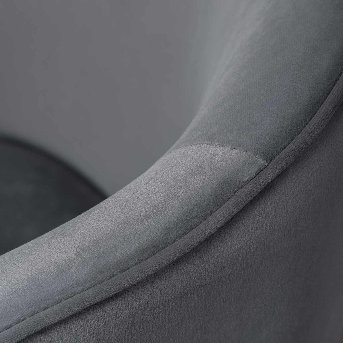 Ex Display - Rowena Dining Chair - Grey Velvet in Black Legs