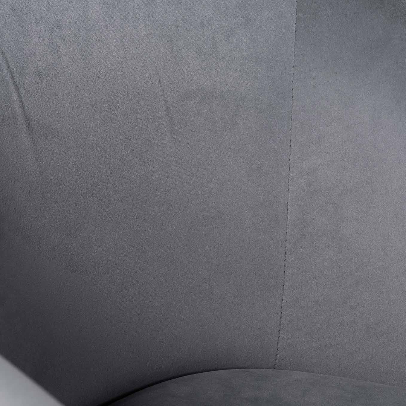 Ex Display - Rowena Dining Chair - Grey Velvet in Black Legs