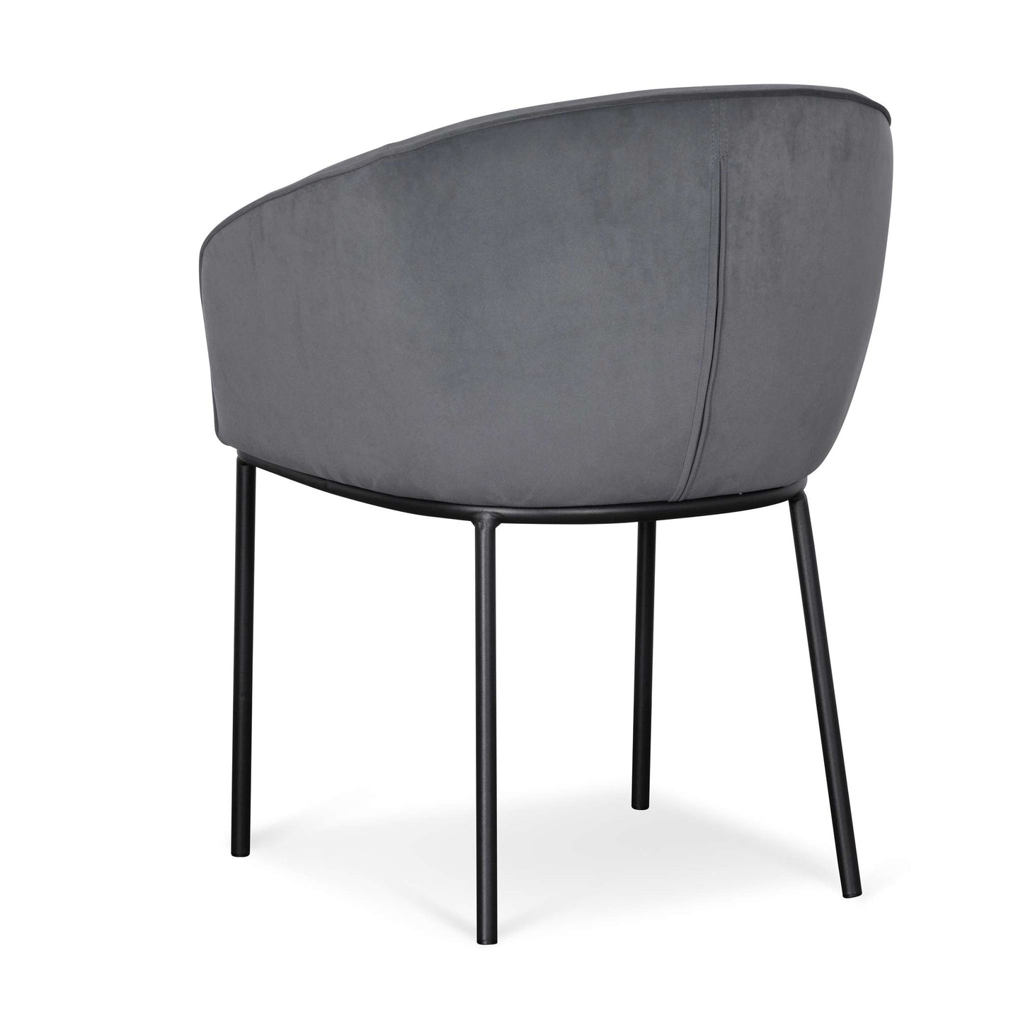 Ex Display - Rowena Dining Chair - Grey Velvet in Black Legs