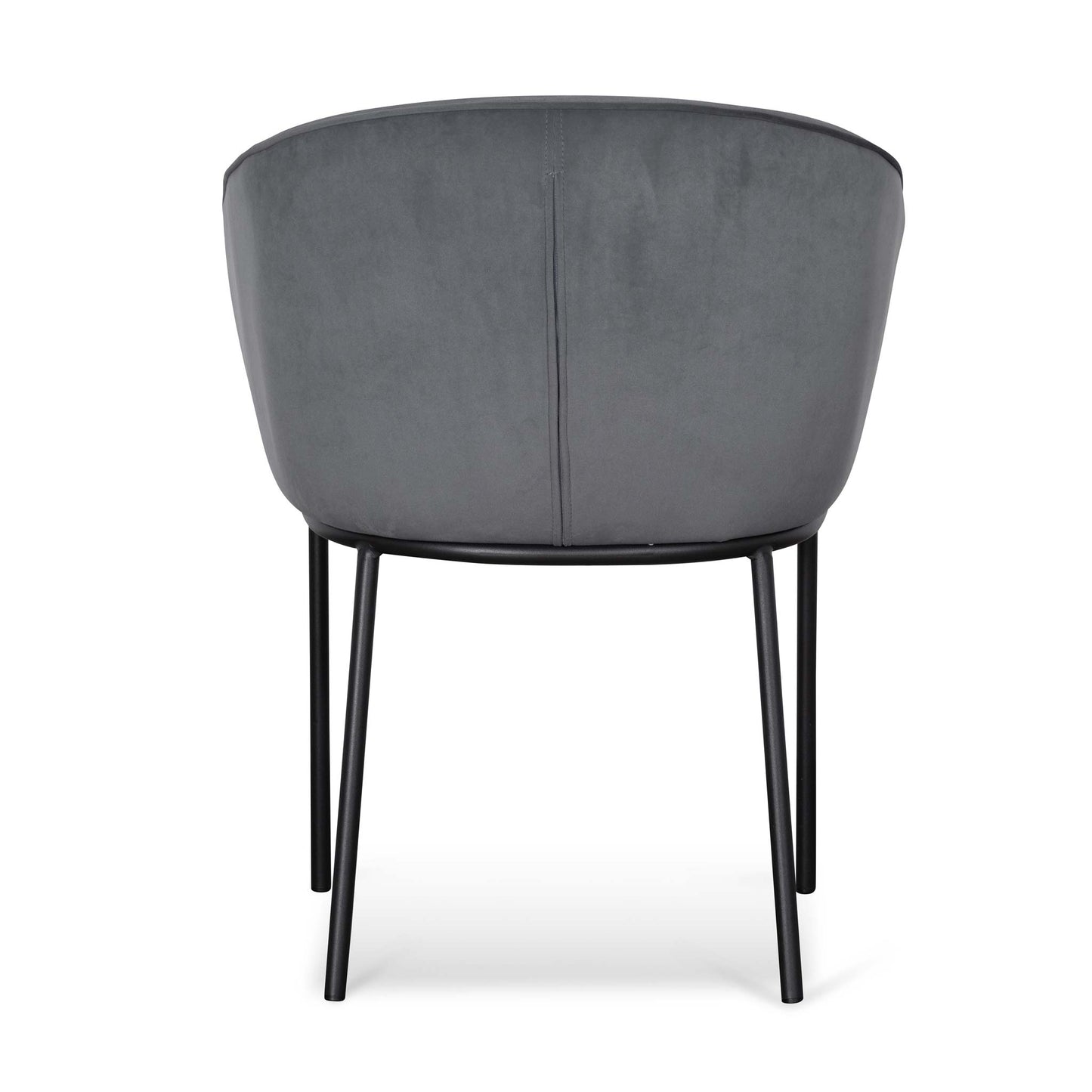 Ex Display - Rowena Dining Chair - Grey Velvet in Black Legs