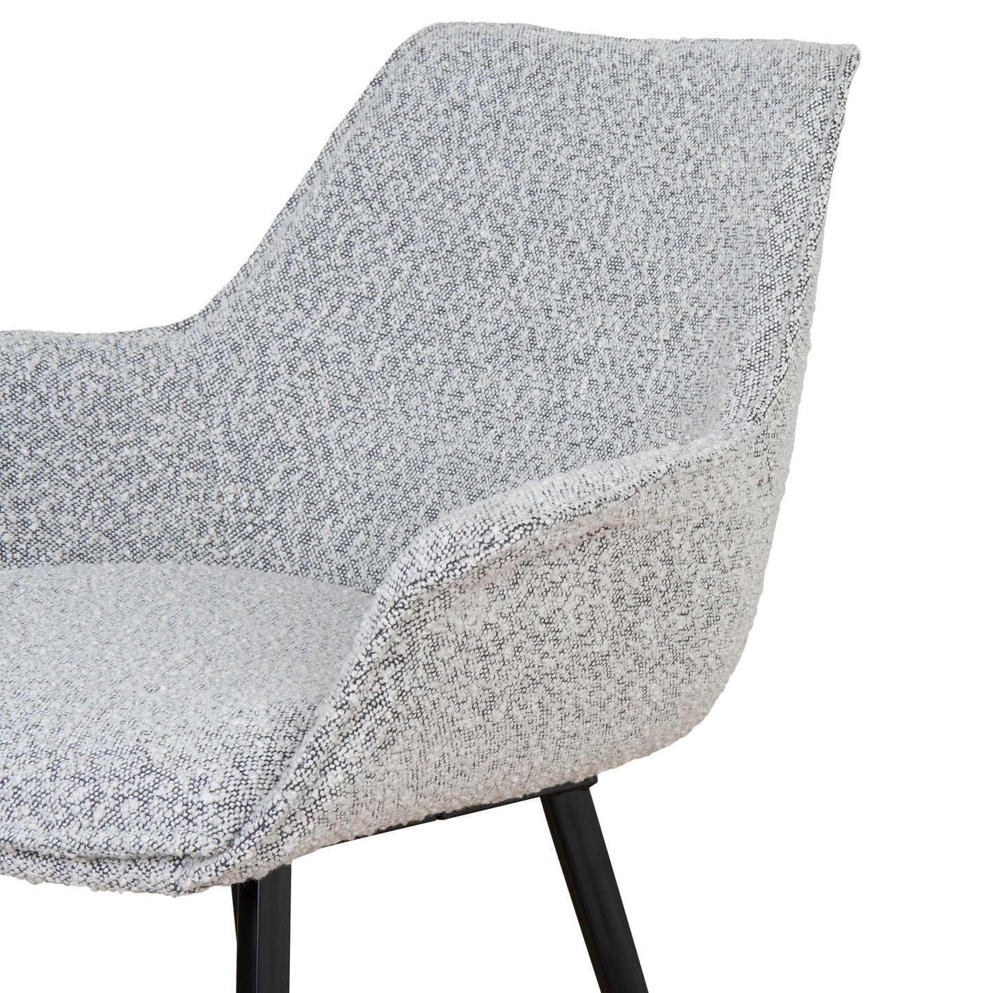 Set of 2 - Nola Fabric Dining Chair - Moonlit Pepper Boucle