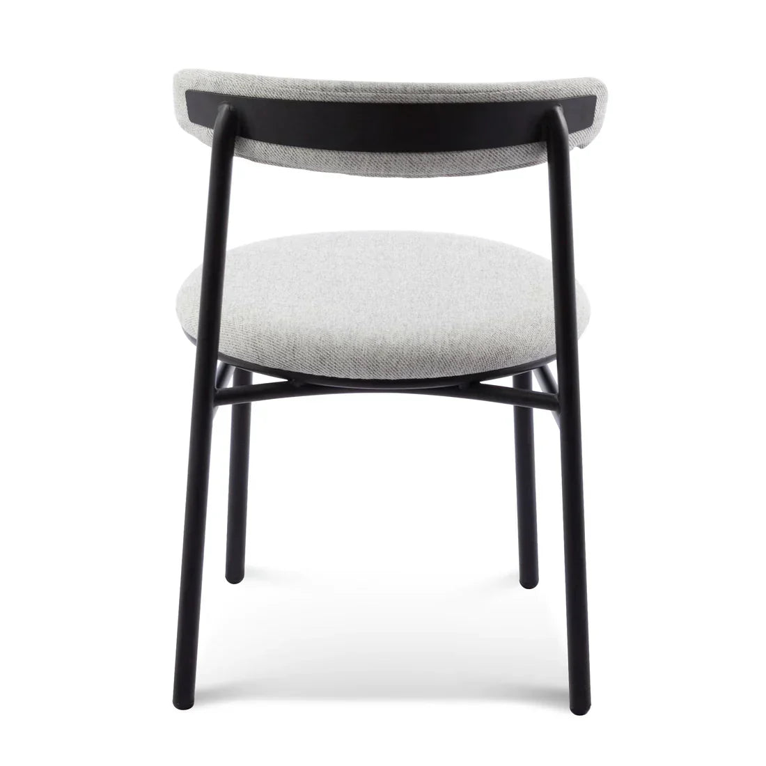 Fabric Dining Chair - Silver Grey with Black Legs(Set of 2)