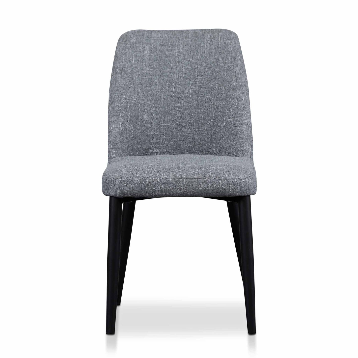 Set of 2 - Emmitt Fabric Dining Chair - Pebble Grey in Black Legs