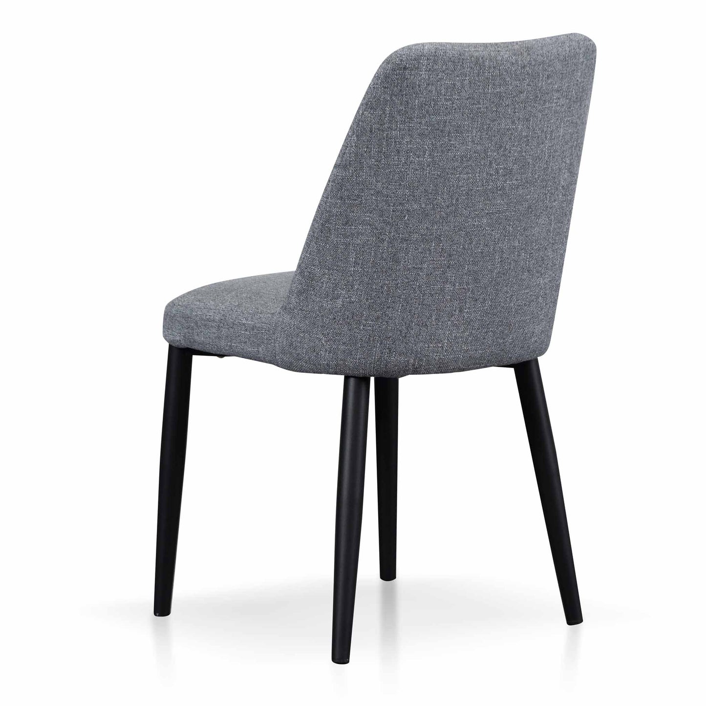 Set of 2 - Emmitt Fabric Dining Chair - Pebble Grey in Black Legs