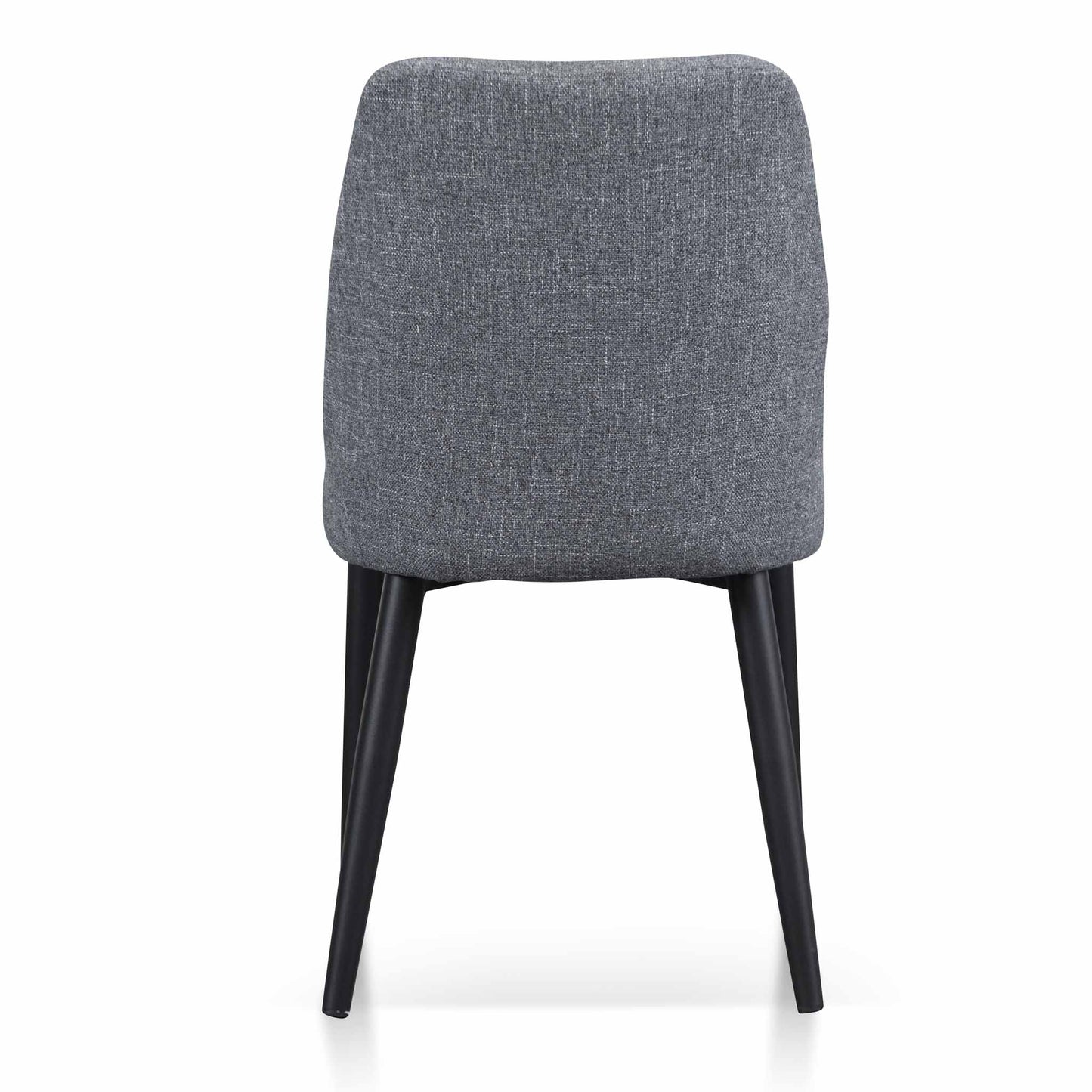 Set of 2 - Emmitt Fabric Dining Chair - Pebble Grey in Black Legs
