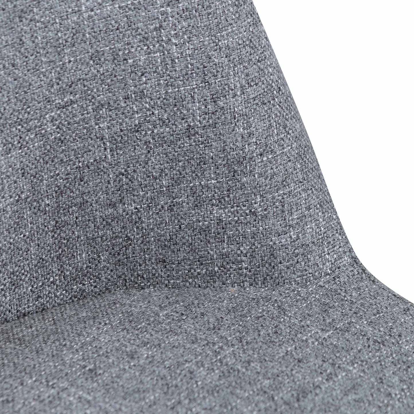 Set of 2 - Emmitt Fabric Dining Chair - Pebble Grey in Black Legs