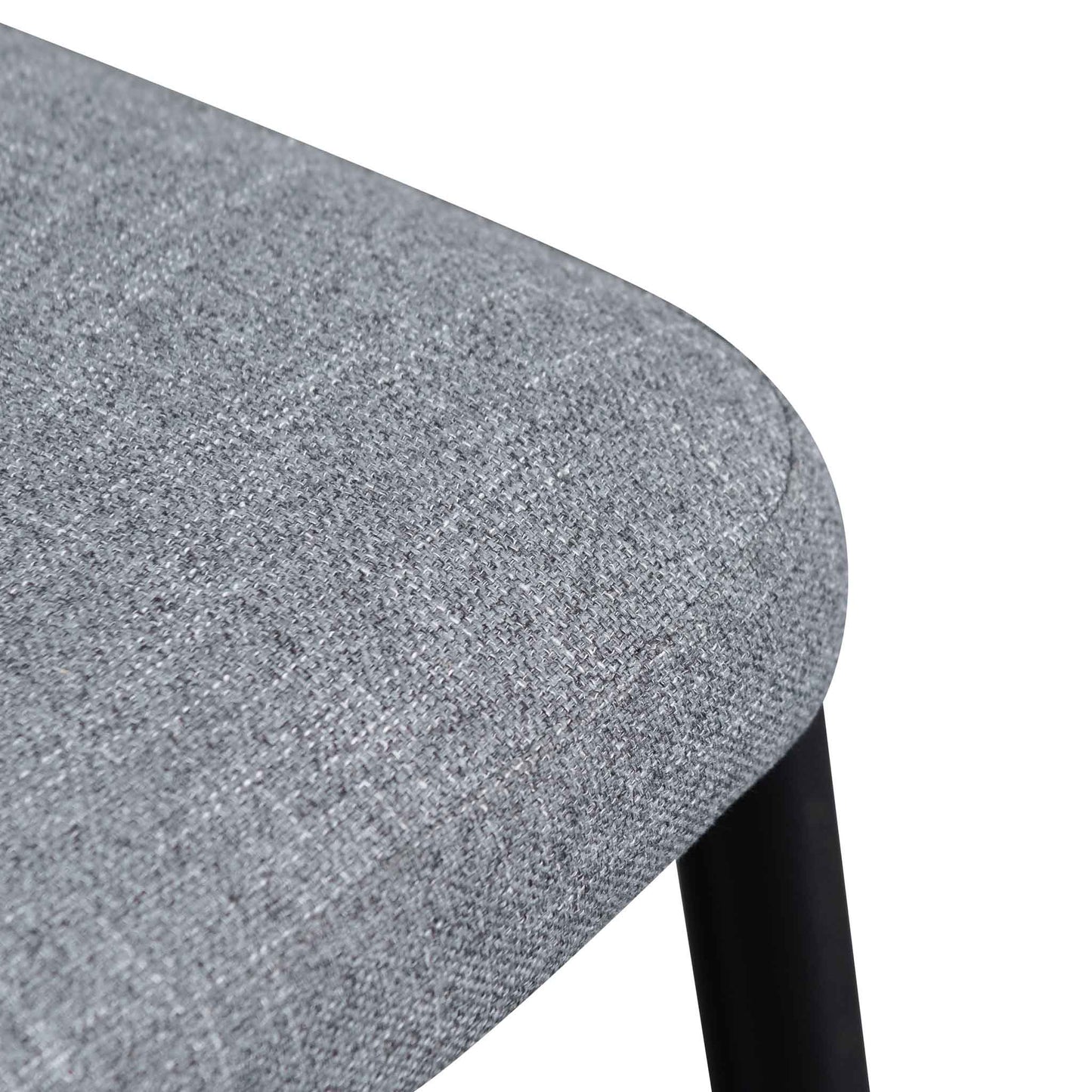 Set of 2 - Emmitt Fabric Dining Chair - Pebble Grey in Black Legs
