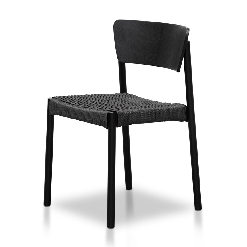 Rope Seat Dining Chair - Black(Set of 2)
