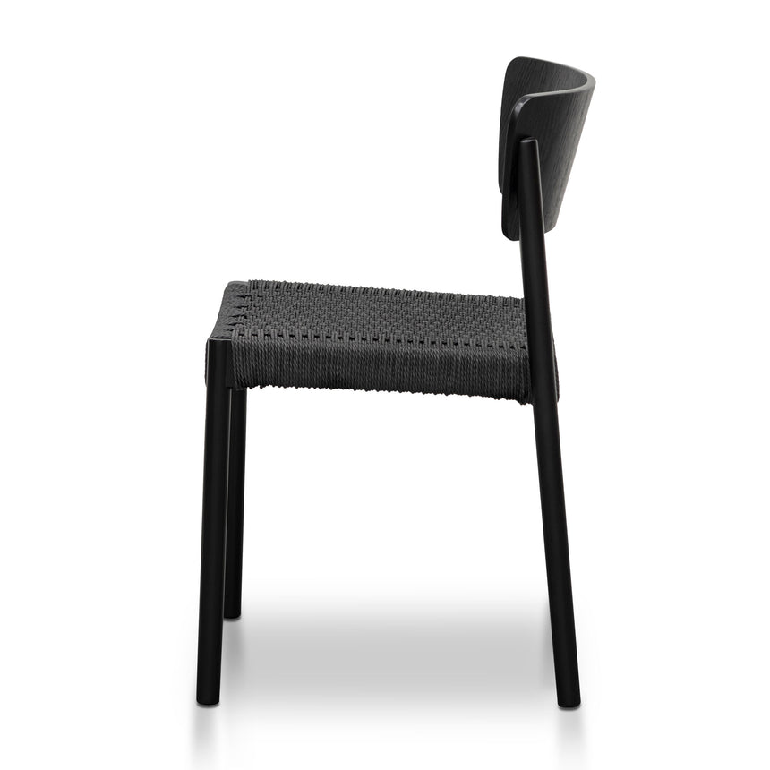 Rope Seat Dining Chair - Black(Set of 2)