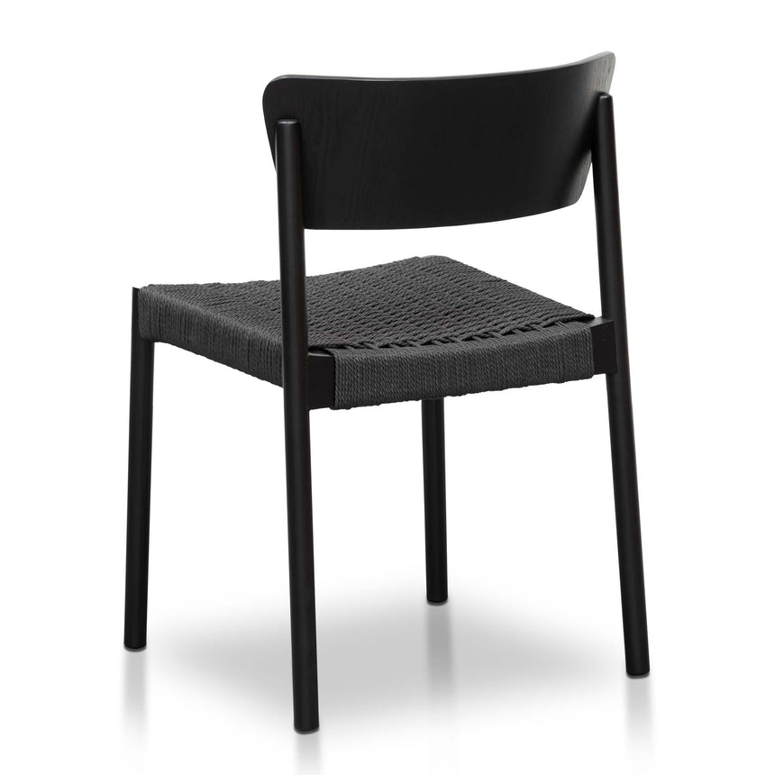 Rope Seat Dining Chair - Black(Set of 2)
