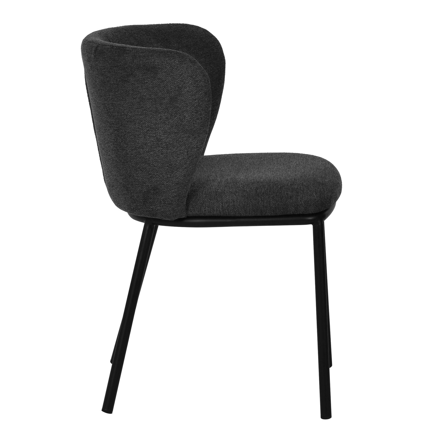 Ex Display - Flossie Fabric Dining Chair - Charcoal Grey