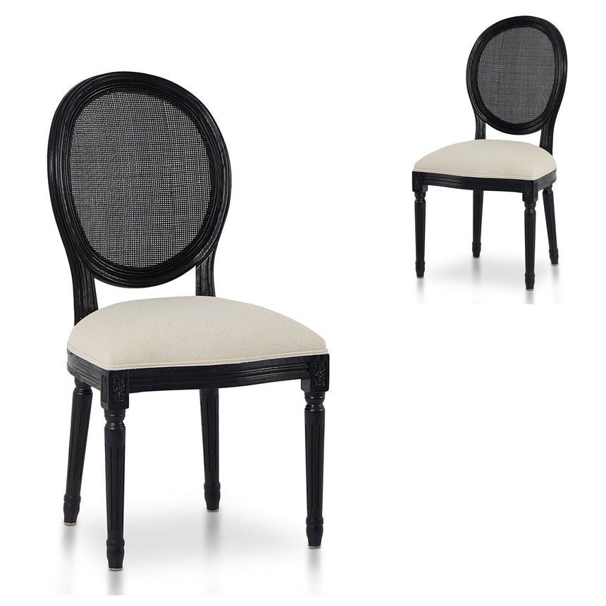 Black ELM Dining Chair - Dawn Beige (Set of 2)