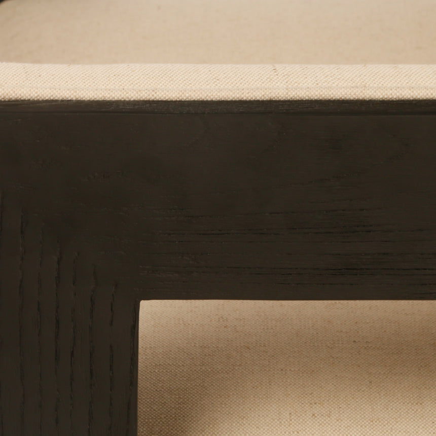 Set of 2 - Black ELM Dining Chair - Light Beige