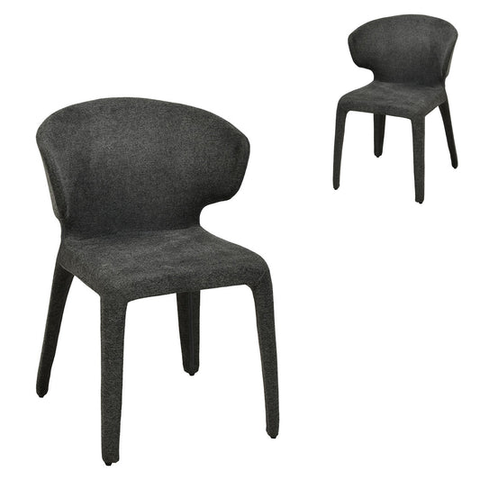 Set of 2 - Pollard Fabric Dining Chair - Charcoal Grey