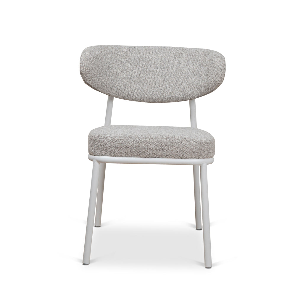 Set of 2 - Ambrosi White Dining Chair - Clay Grey