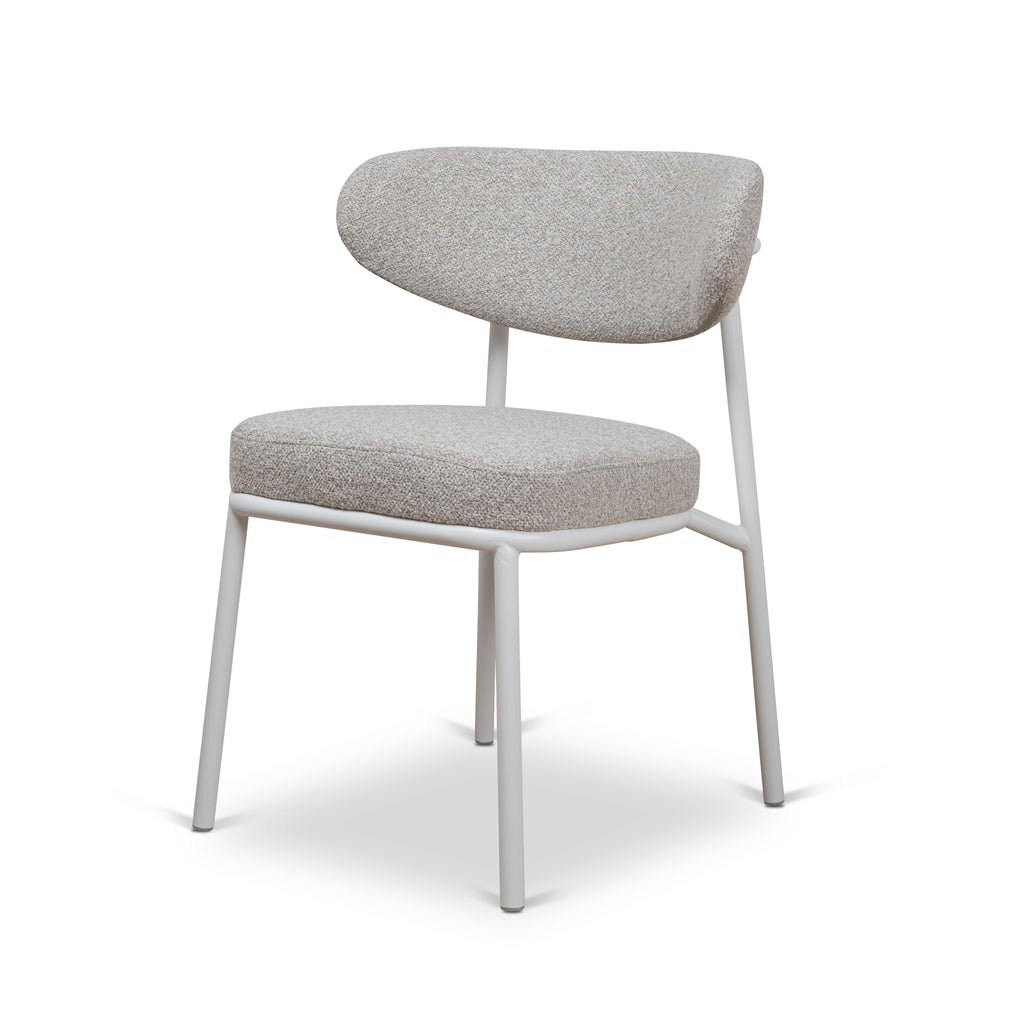 Set of 2 - Ambrosi White Dining Chair - Clay Grey