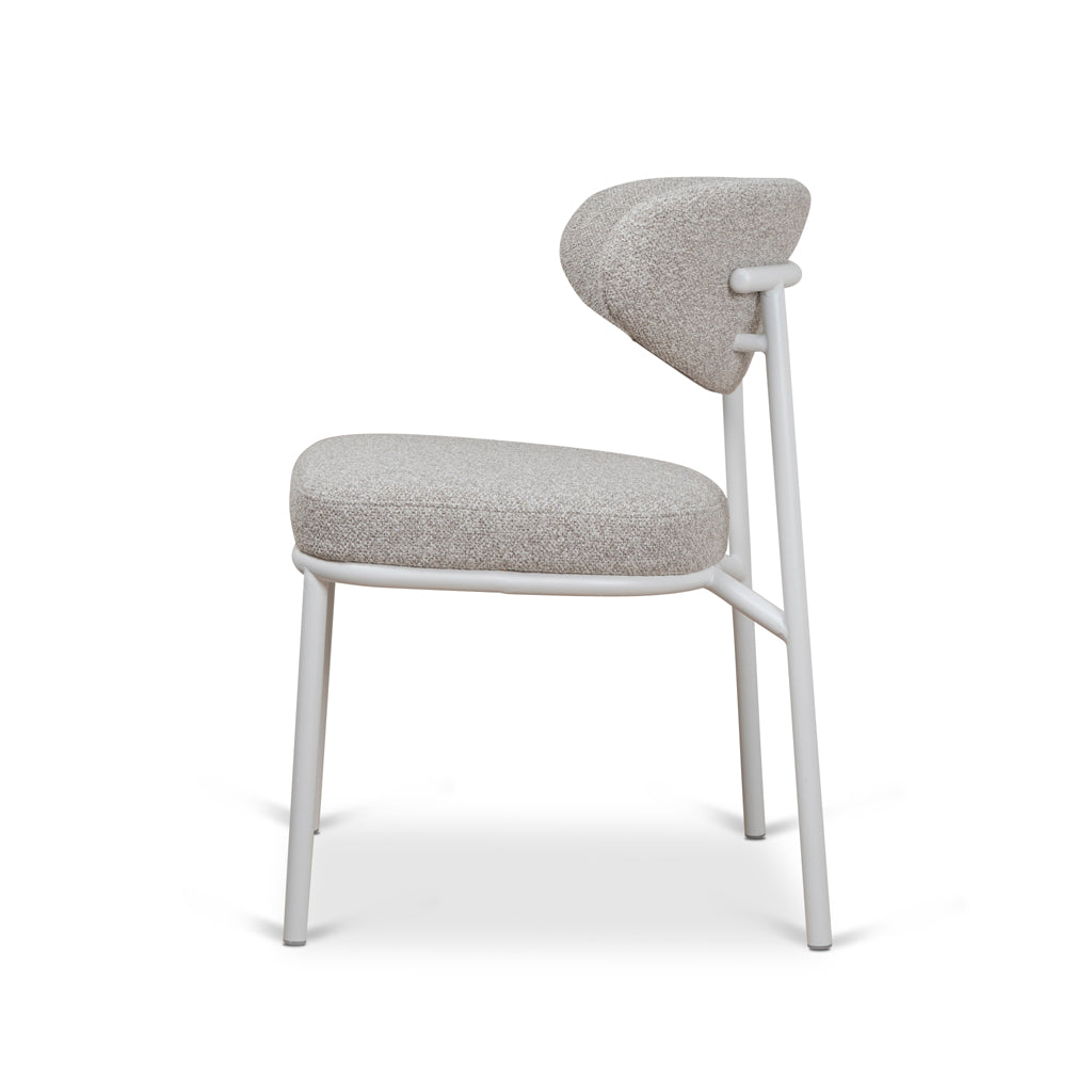 Set of 2 - Ambrosi White Dining Chair - Clay Grey