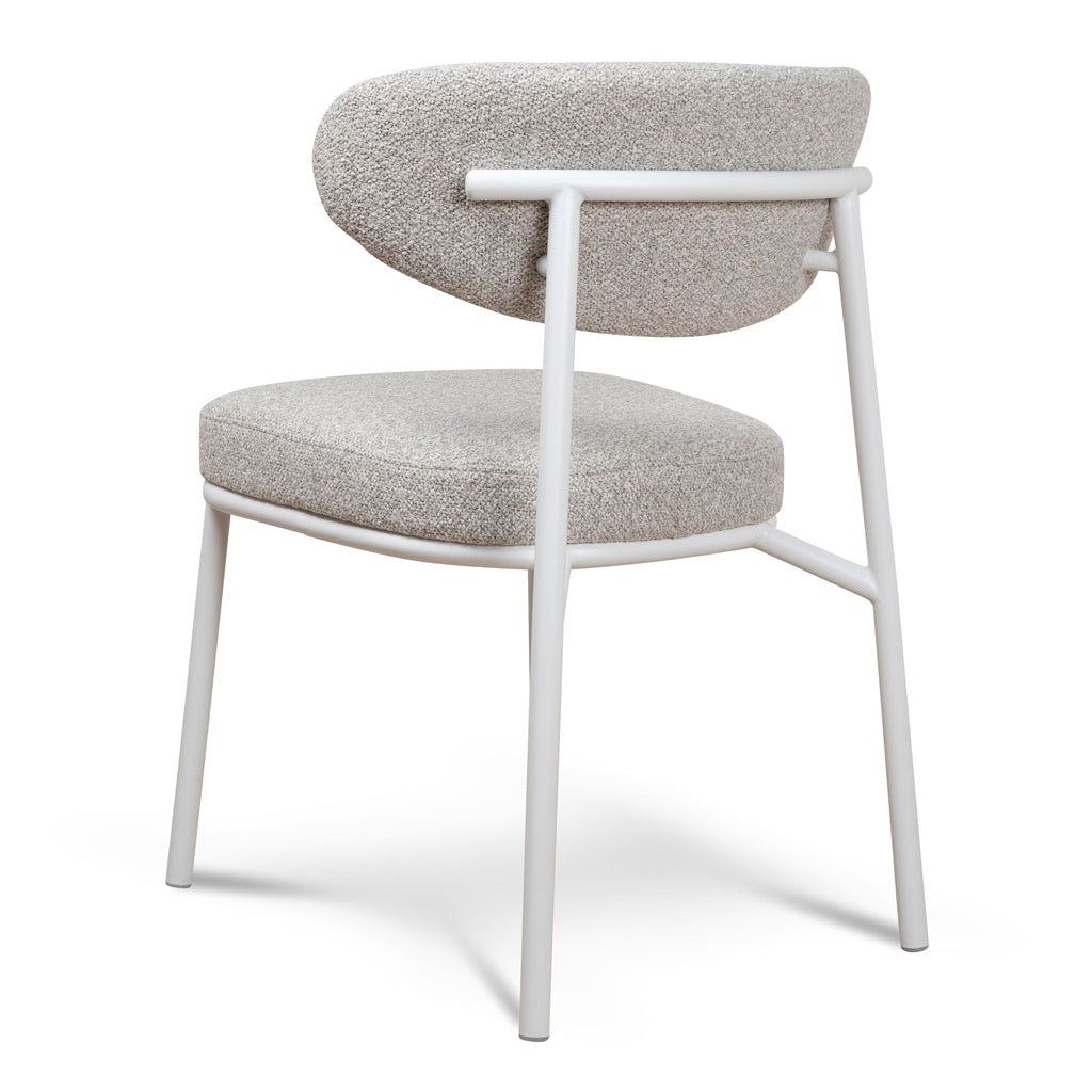 Set of 2 - Ambrosi White Dining Chair - Clay Grey