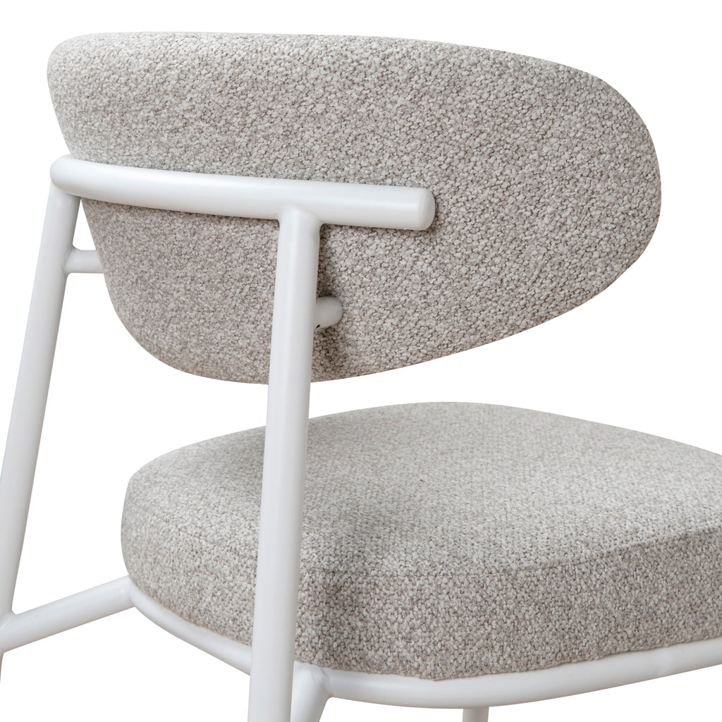 Set of 2 - Ambrosi White Dining Chair - Clay Grey