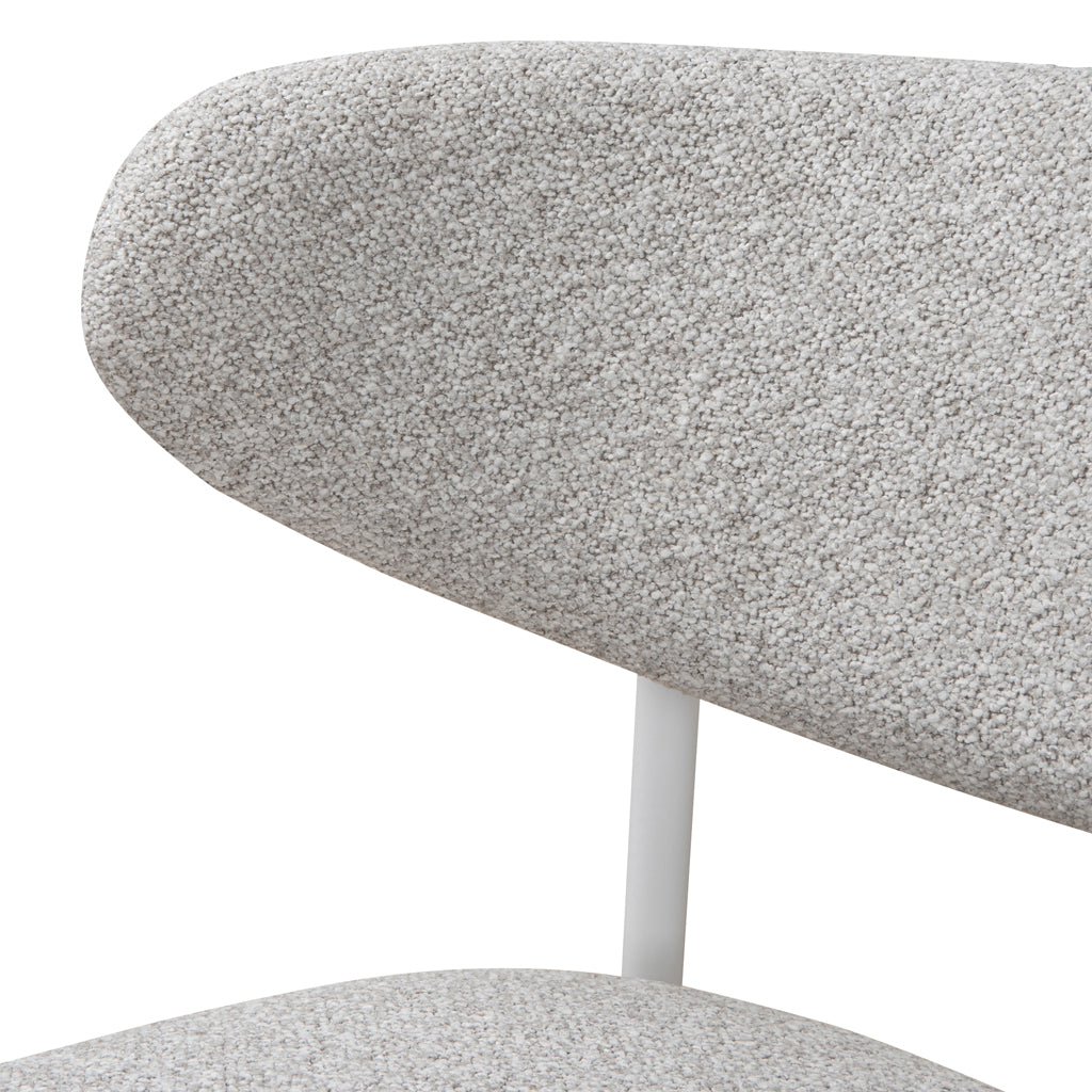 Set of 2 - Ambrosi White Dining Chair - Clay Grey