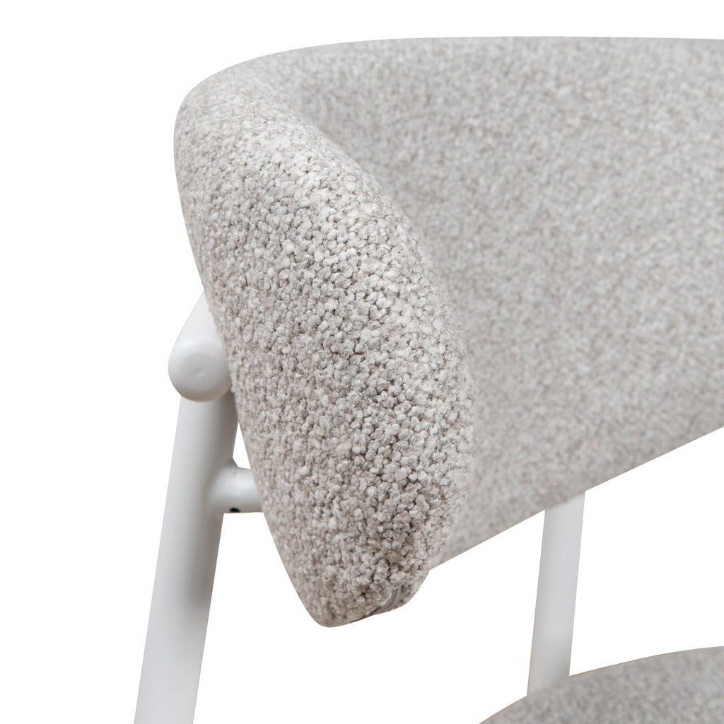 Set of 2 - Ambrosi White Dining Chair - Clay Grey