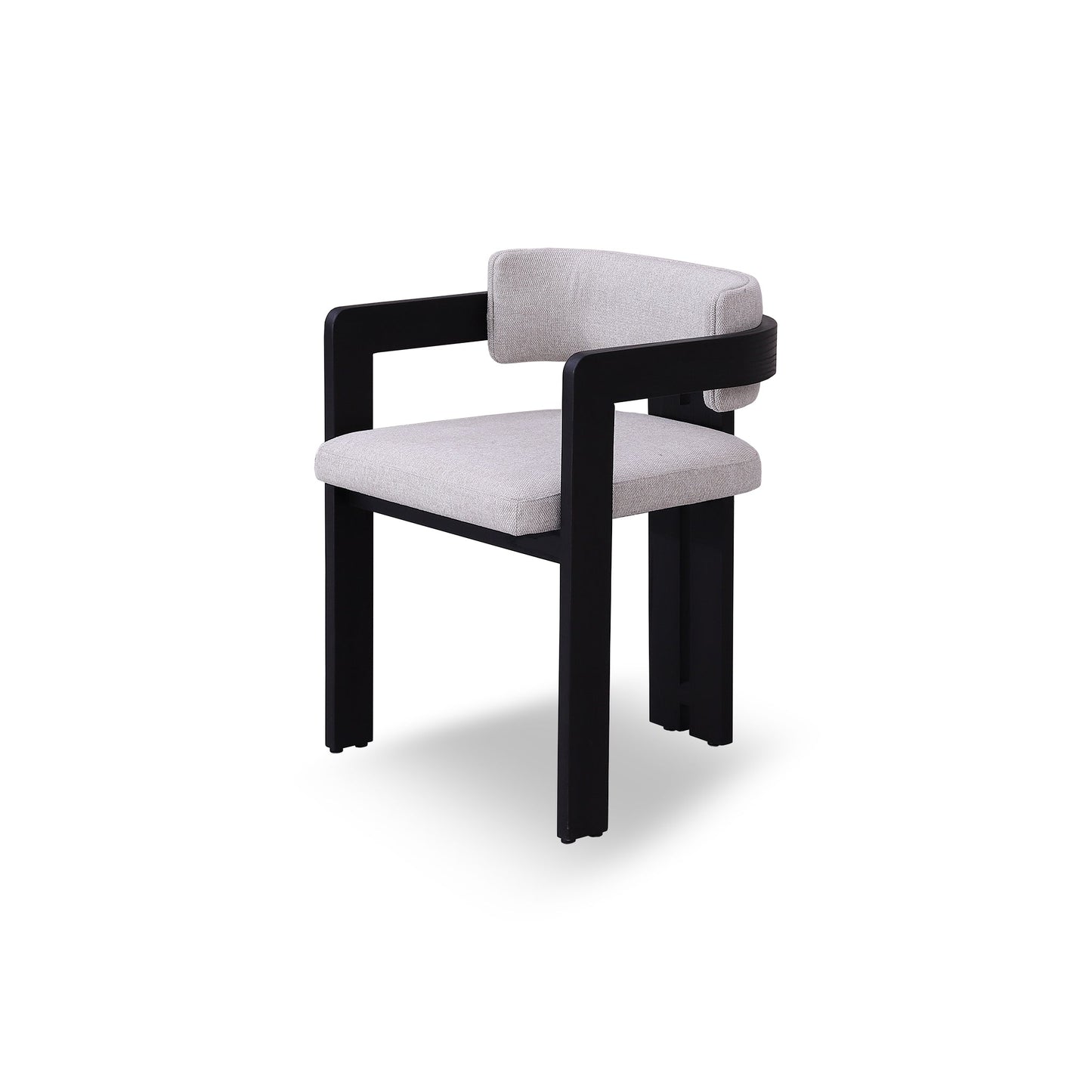 Ex Display - Merari Black Dining Chair - Stone Beige