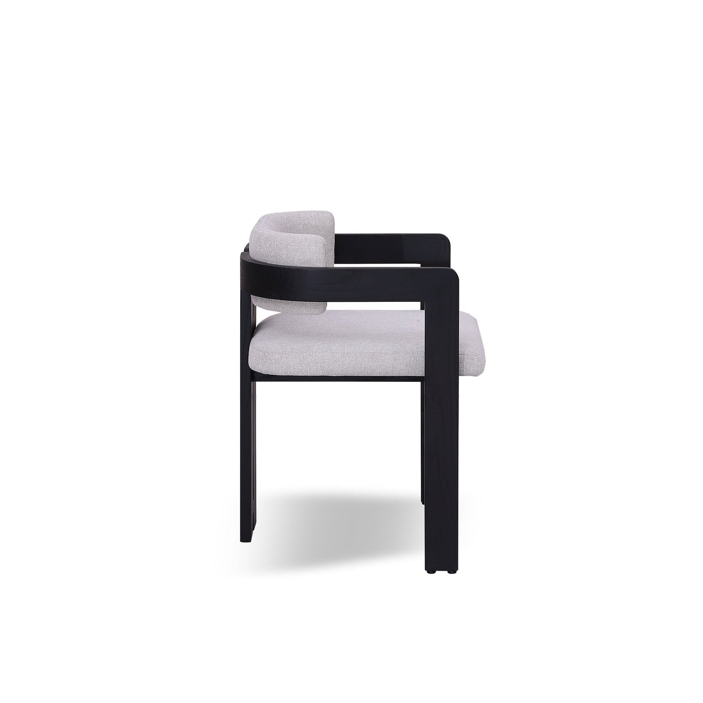 Ex Display - Merari Black Dining Chair - Stone Beige
