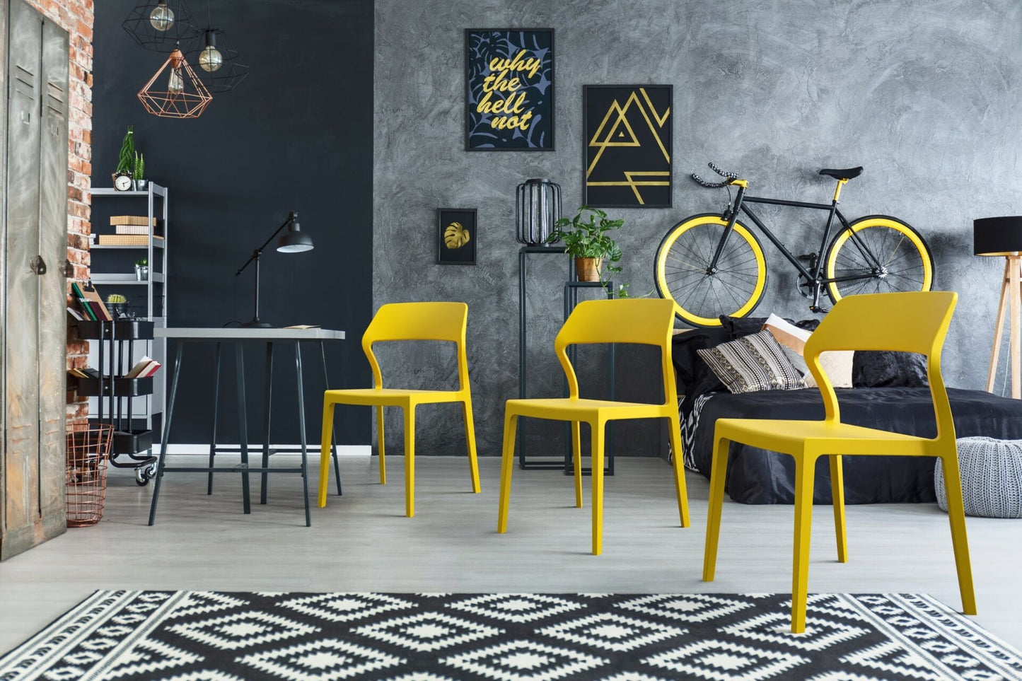 Specter Indoor / Outdoor Dining Chair - Yellow