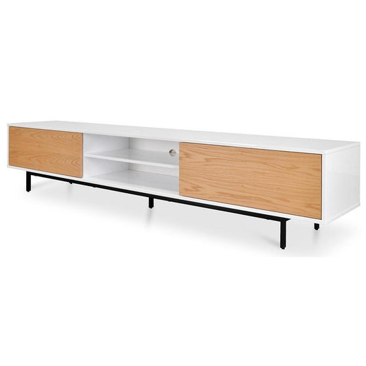 2.3m TV Entertainment Unit - Lowline - Natural