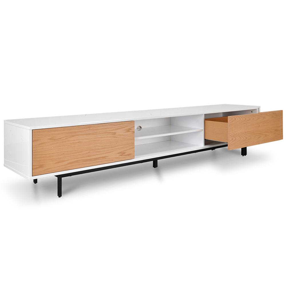 2.3m TV Entertainment Unit - Lowline - Natural