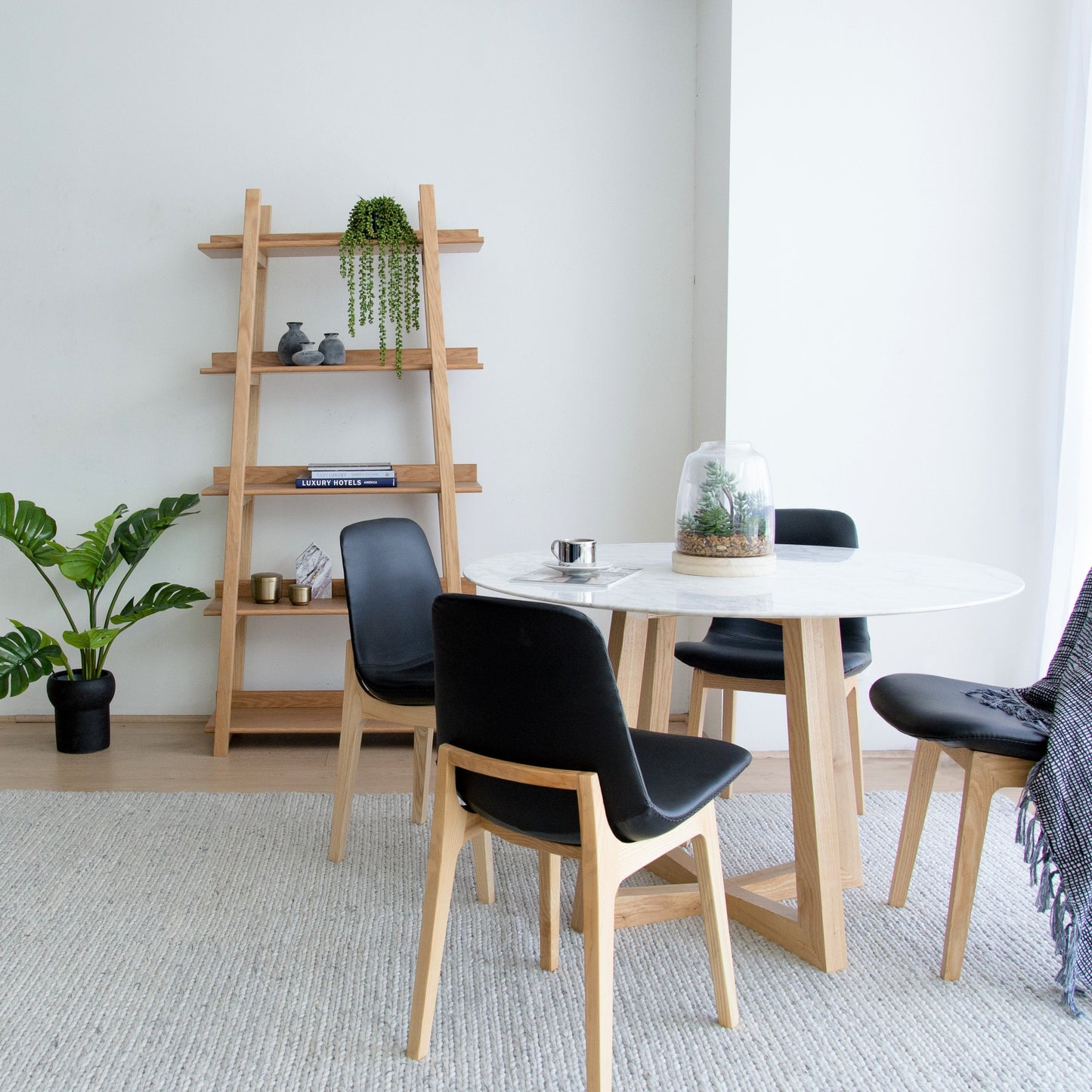 Zodiac 1.15m Round Marble Dining Table - Natural