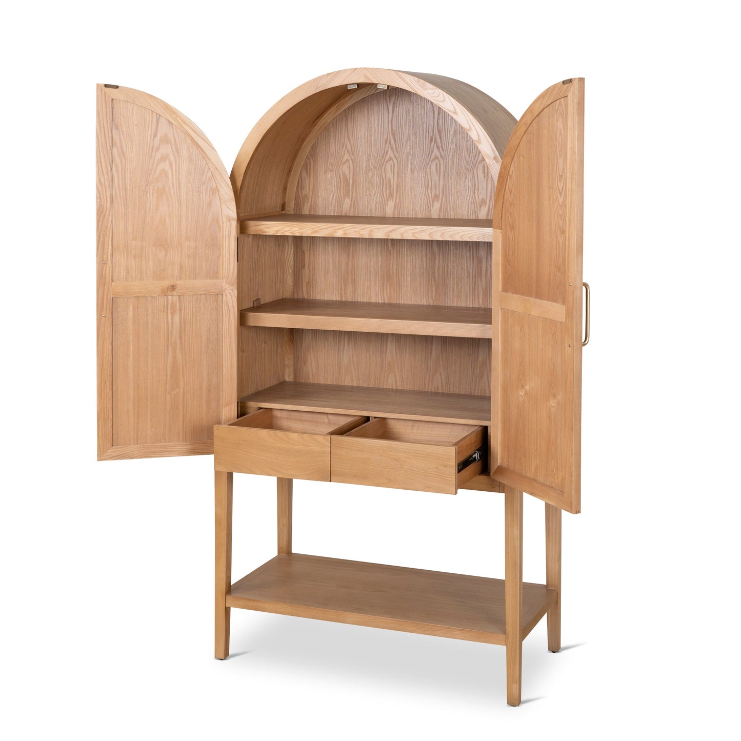 Zia 1.83m (H) Ash Curve Cabinet - Natural