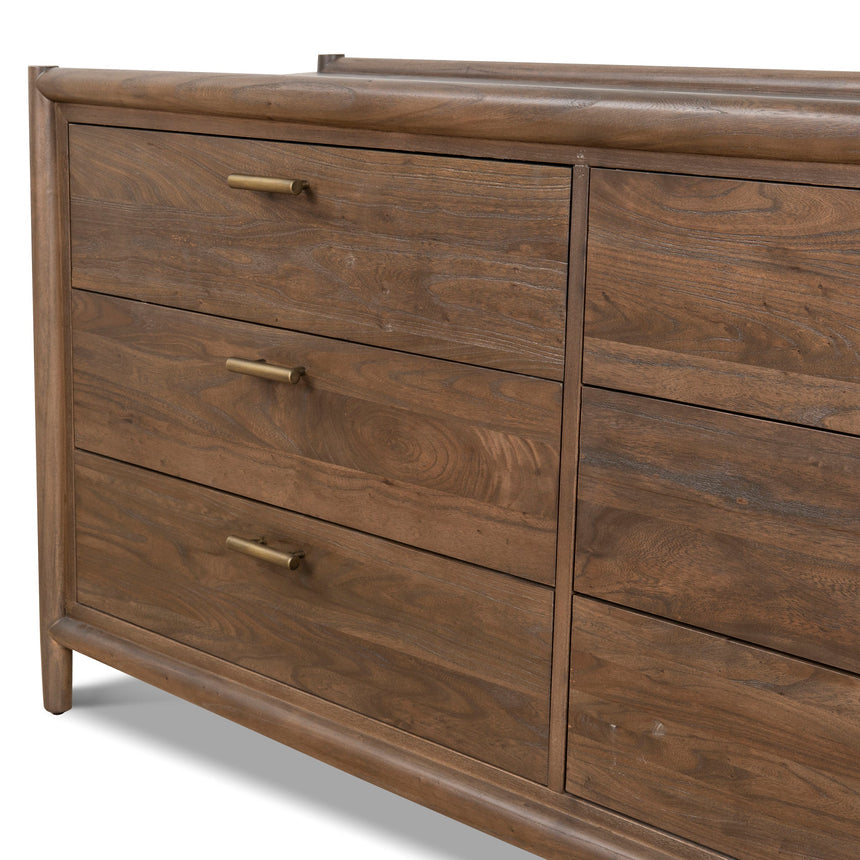 6 Drawer Wooden Chest - Walnut