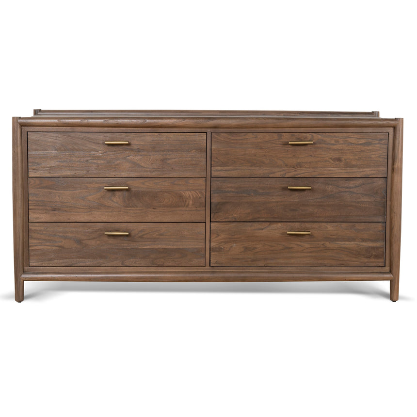 6 Drawer Wooden Chest - Walnut